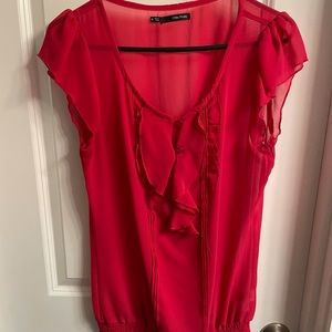 Maurices sheer ruffle blouse